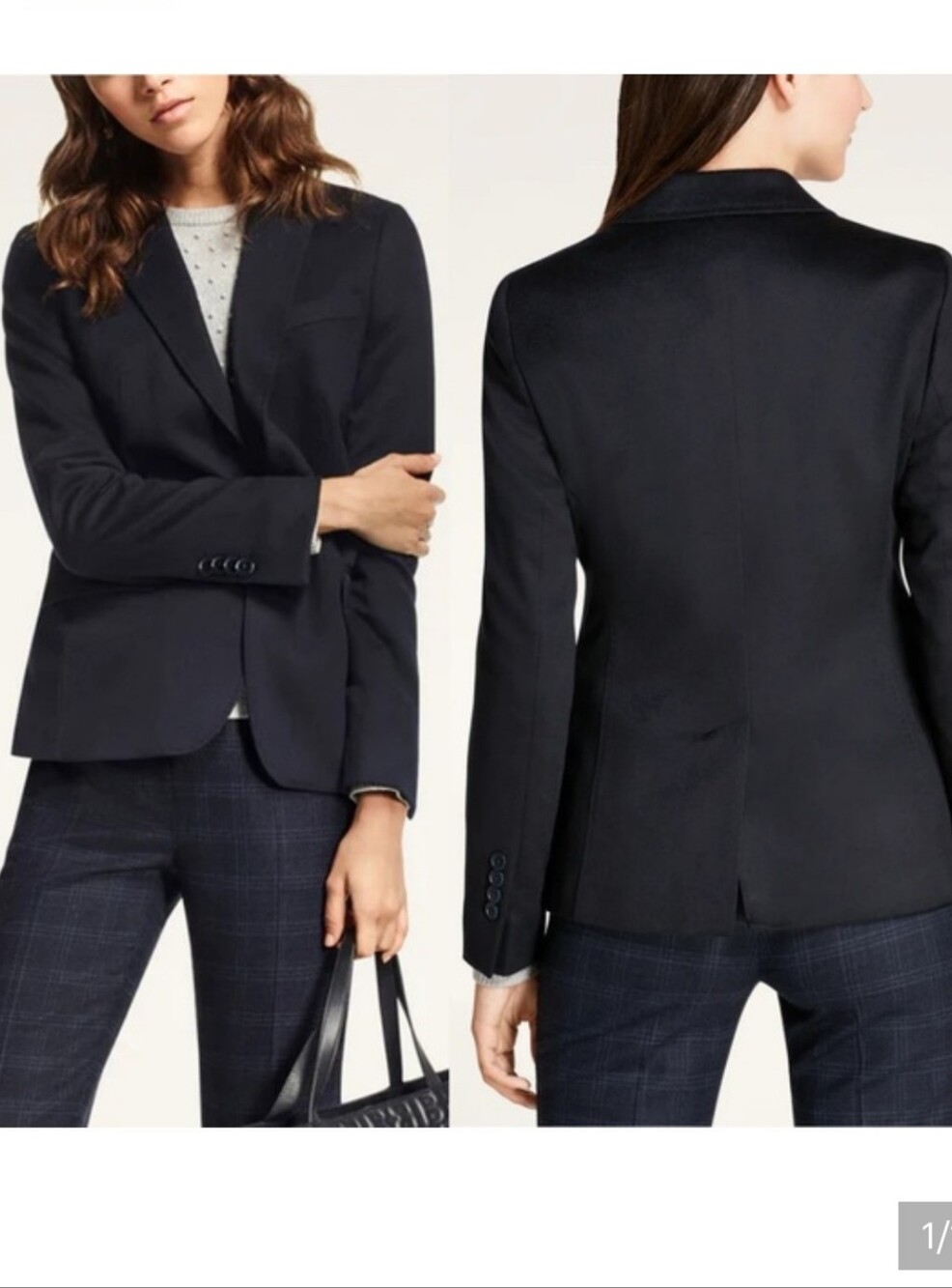 Loro Piana Brooks Brothers Two Button Cashmere Blazer Jacket Solid Black Size 10